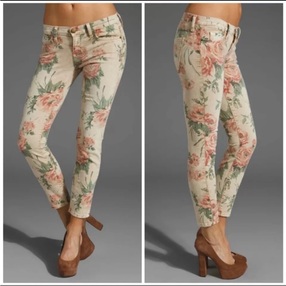 Current Elliott Stiletto Skinny Ankle Jeans Size 25 Floral